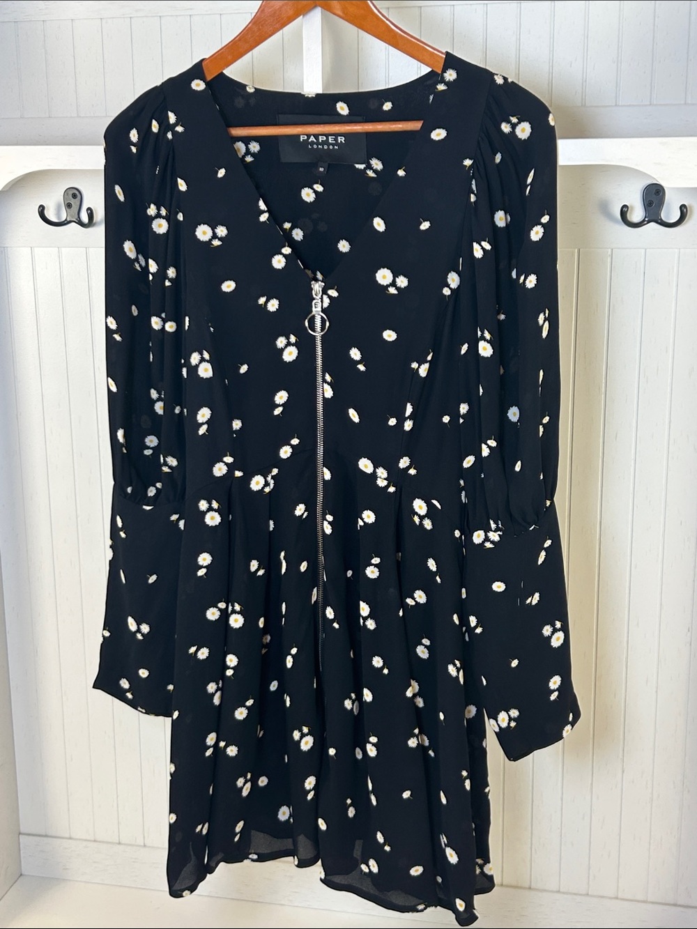 PAPER London Daisy Zip Front Mini Dress Size 10